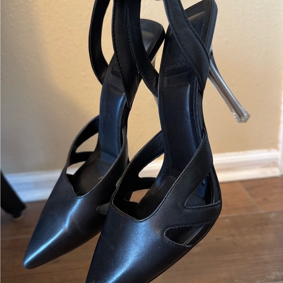 Gianni Bini Black Slingback Heels with Clear Stiletto - Picture 8 of 8